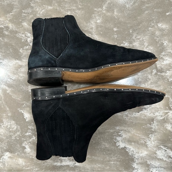 Rebecca Minkoff Madysin Black Suede Silver Studded Booties size 7 - Picture 7 of 13